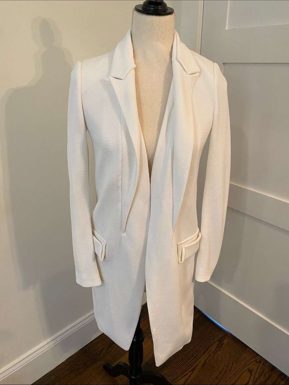 O'2nd Ivory Longline Blazer with Notch Lapel